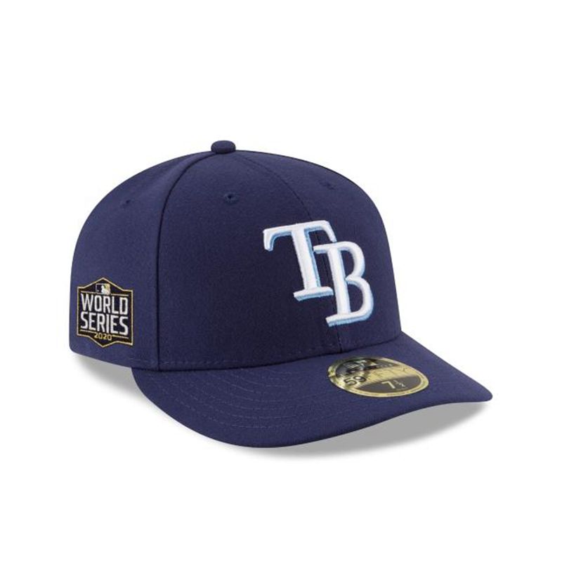 MLB Tampa Bay Rays World Series Side Patch Low Profile 59Fifty Fitted (MBU7292) - Blue New Era Caps